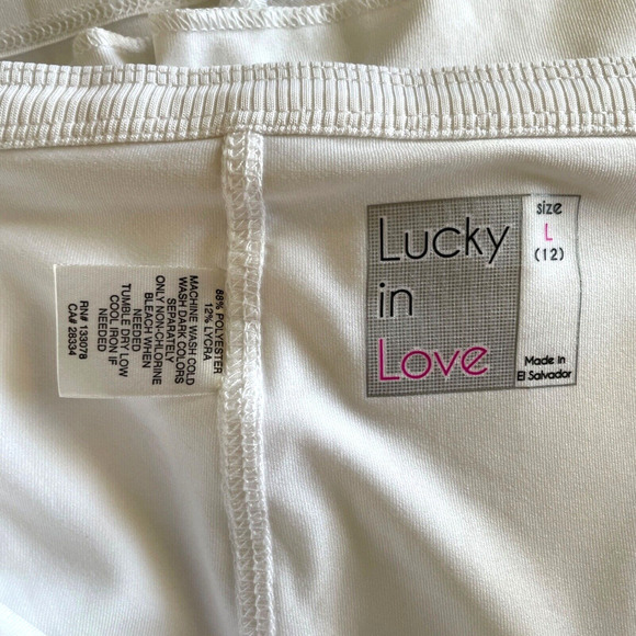 LUCKY IN LOVE Size Large White Pull-On Tiered Pleated Elastic Waist Skort NWT - Picture 4 of 8